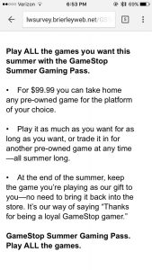NeoGAF GameStop Summer Gaming Pass