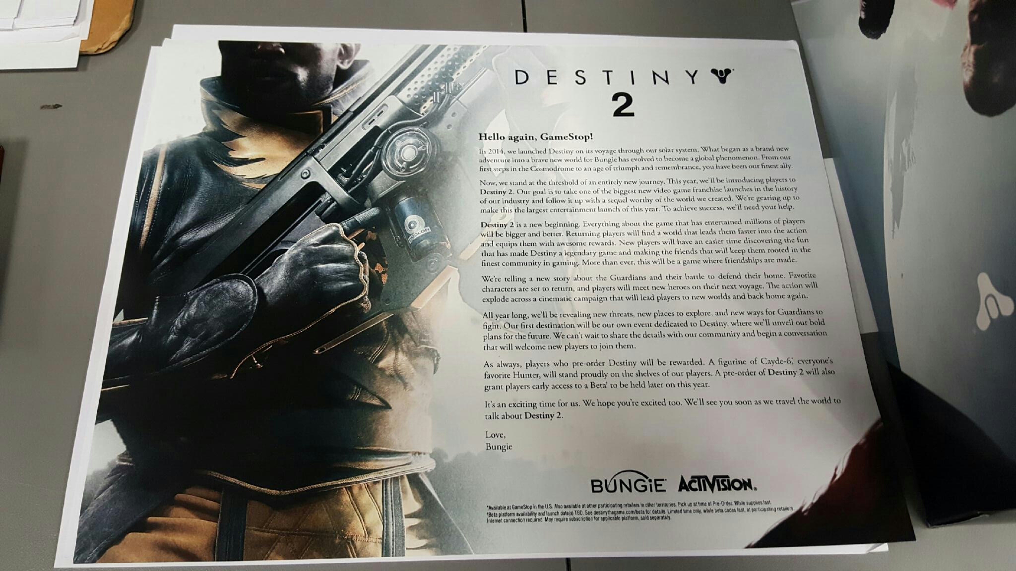 GameStop Destiny 2 Leak 1
