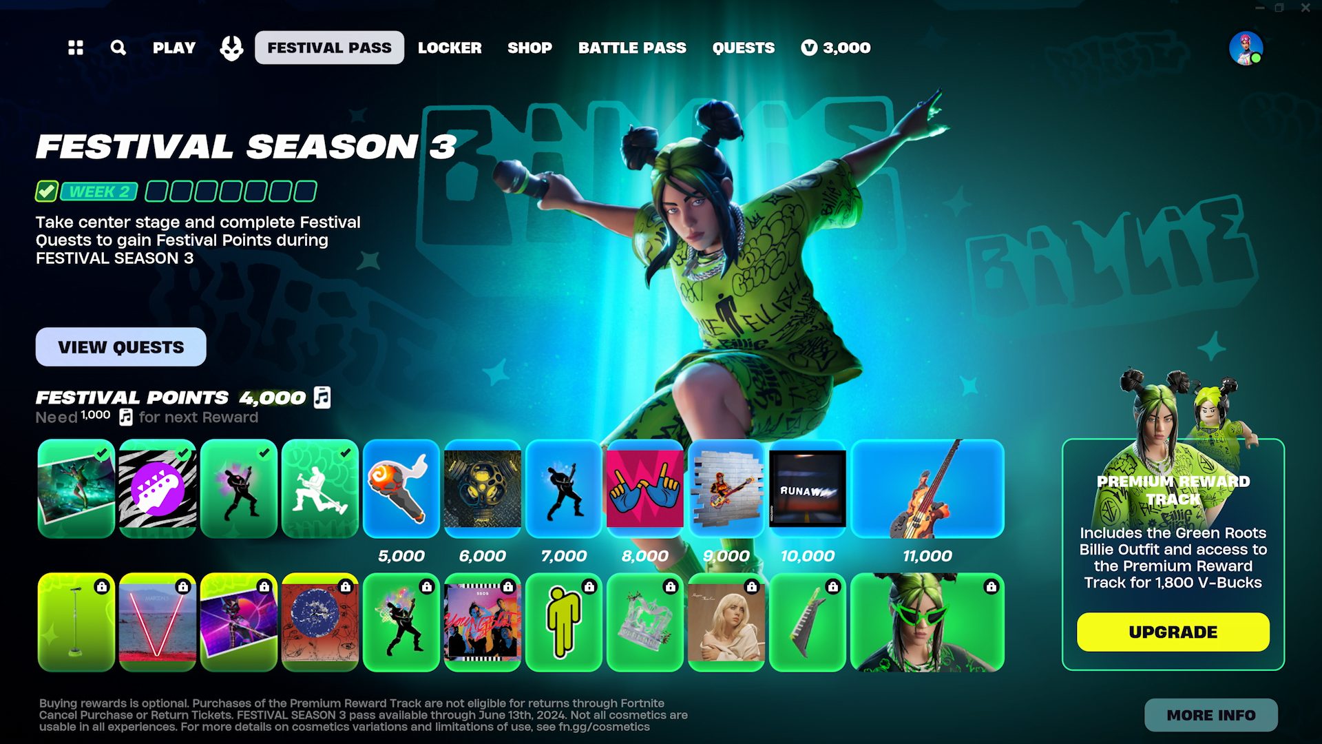 fortnite festival season 3 billie eilish