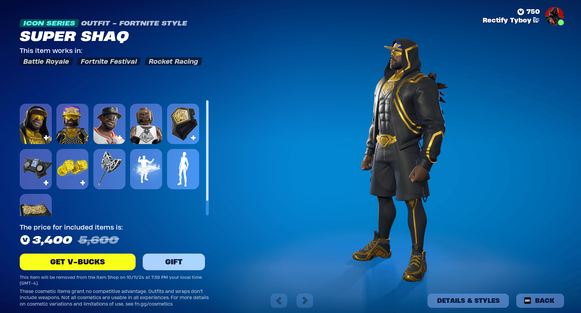 shaq fortnite item shop