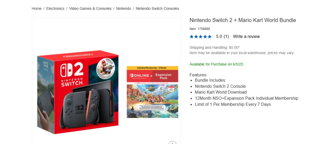 switch 2 costco