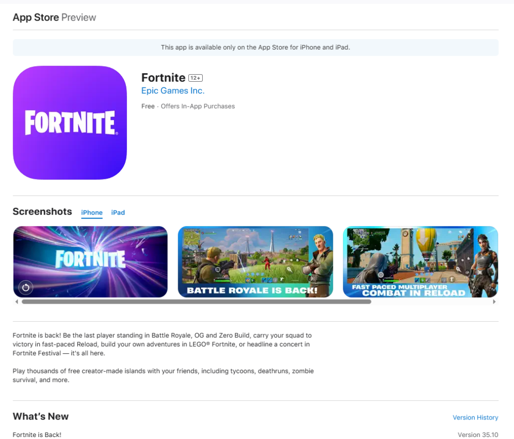 fortnite iphone